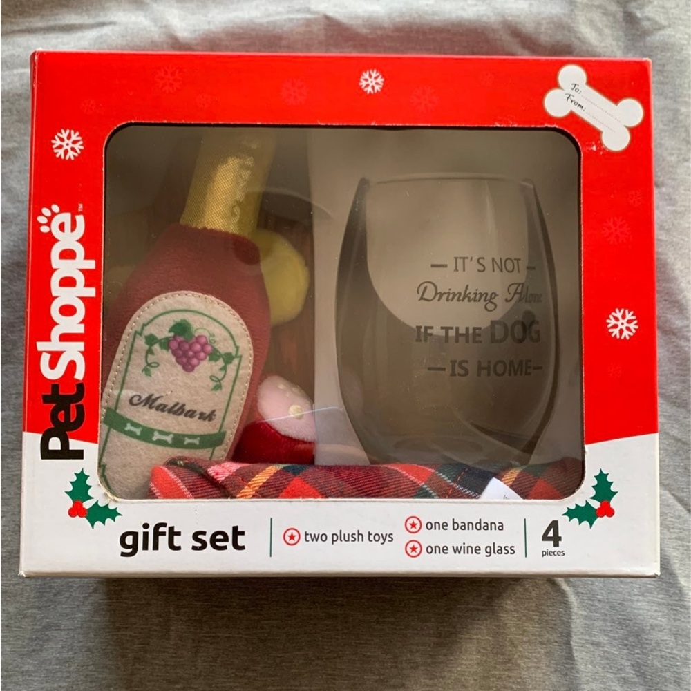 Pet Shoppe Dog & Owner Whine & Cheese 4 Piece Gift Set New in Box NWT